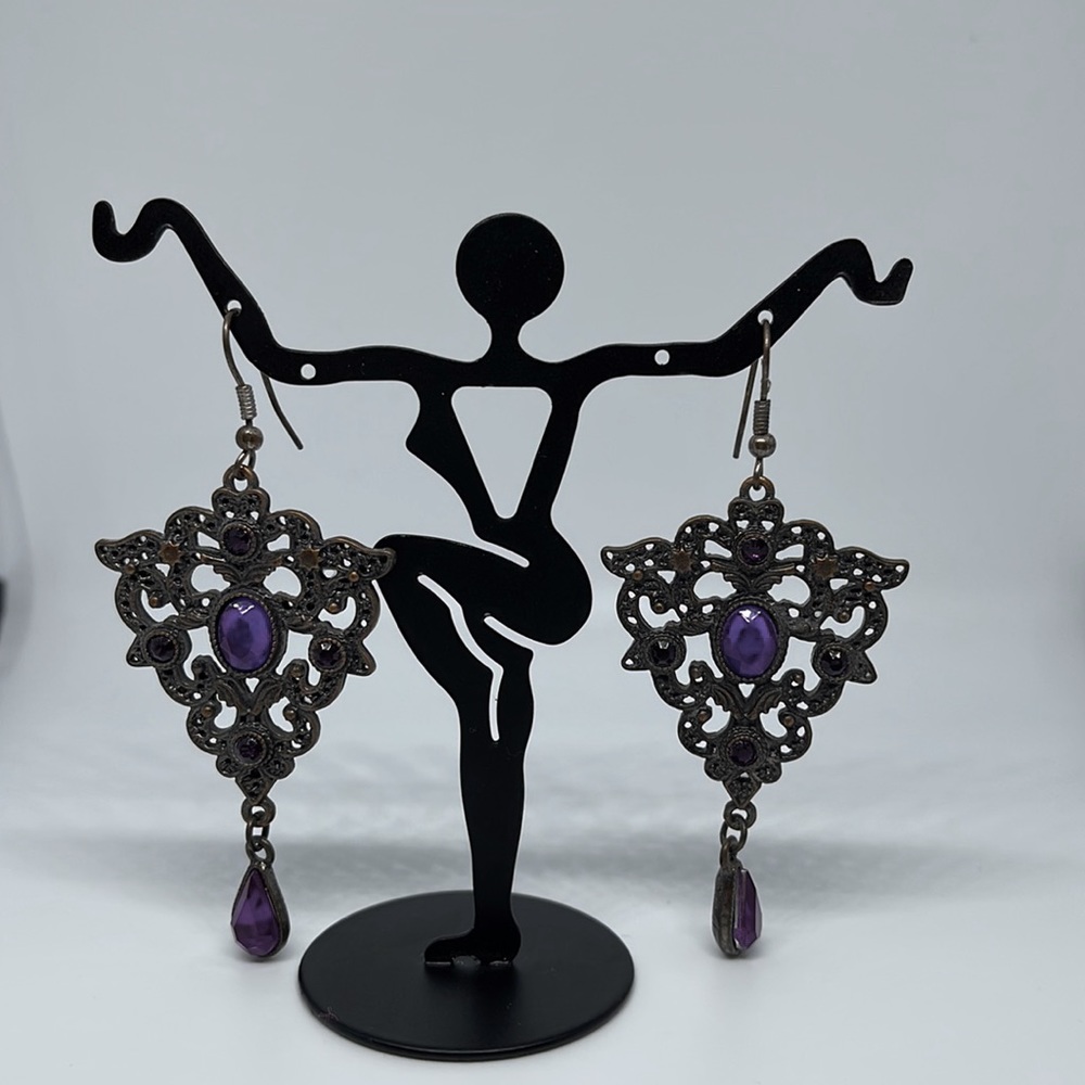 Purple & Bronze Earrings